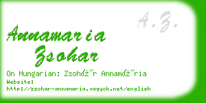 annamaria zsohar business card